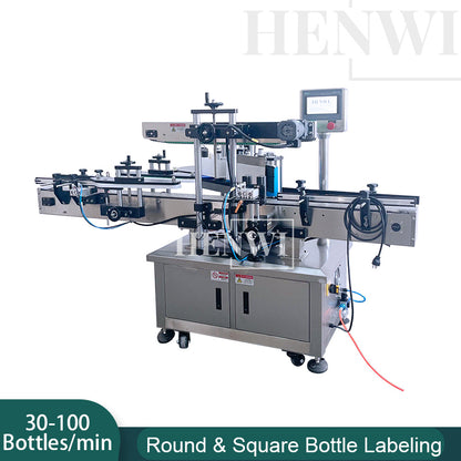 Henwi HWLM-RS 1 Side Automatic Round Bottle & Square Bottle One Side Labeller Machine Self-Adhesive Sticker Labeling Machine