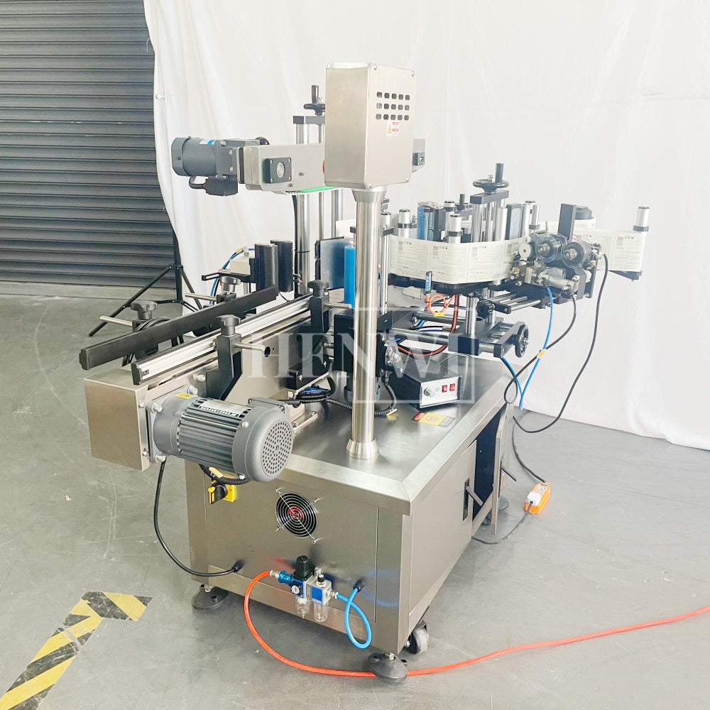 Henwi HWLM-RS 1 Side Automatic Round Bottle & Square Bottle One Side Labeller Machine Self-Adhesive Sticker Labeling Machine