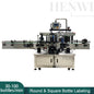 Henwi HWFCL-8 Nozzles Automatic Liquid Bottling Filling Packing Machine with 2 Stations Cap Capping Sealing Machine with 2 Sides Square Bottle & Round Bottle Labeling Machine Line