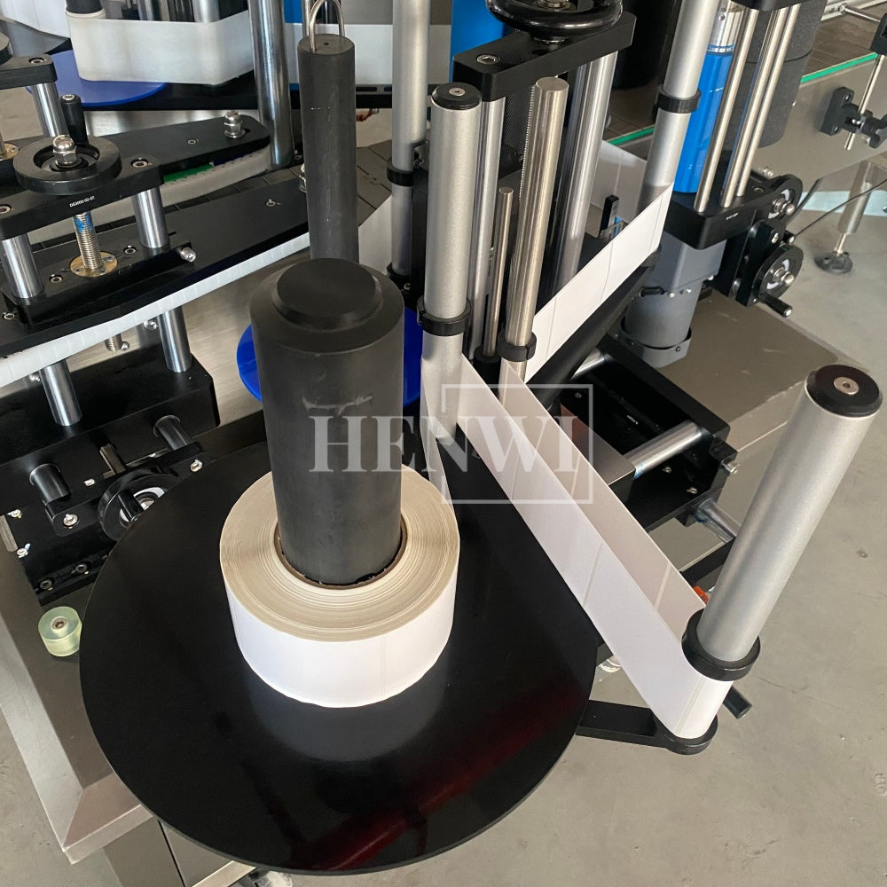 Henwi HWLM-RS Automatic Round Bottle & Square Bottle Double Side Labeller Machine Self-Adhesive Sticker Labeling Machine