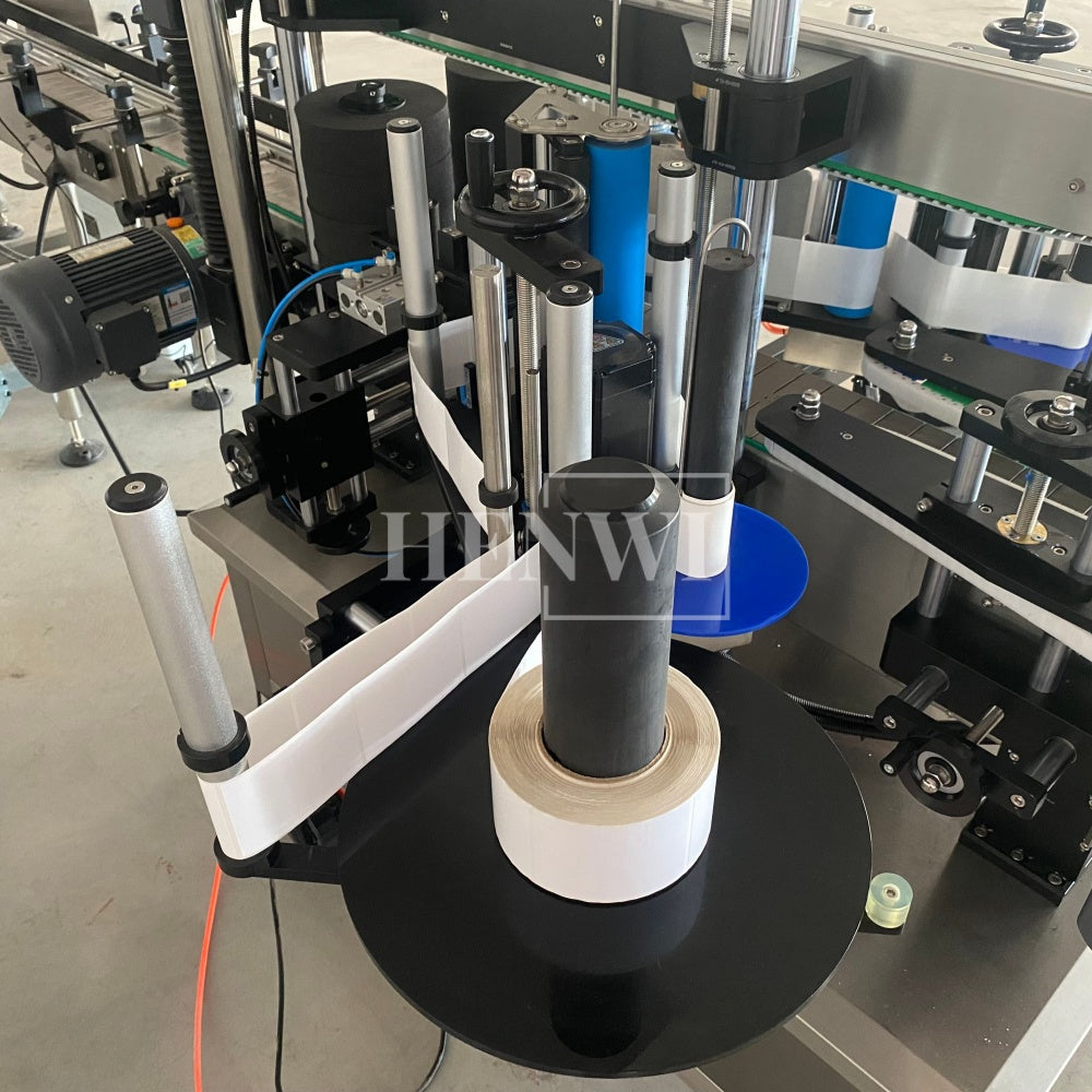 Henwi HWLM-RS Automatic Round Bottle & Square Bottle Double Side Labeller Machine Self-Adhesive Sticker Labeling Machine