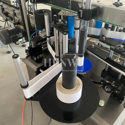 Henwi HWLM-RS Automatic Round Bottle & Square Bottle Double Side Labeller Machine Self-Adhesive Sticker Labeling Machine
