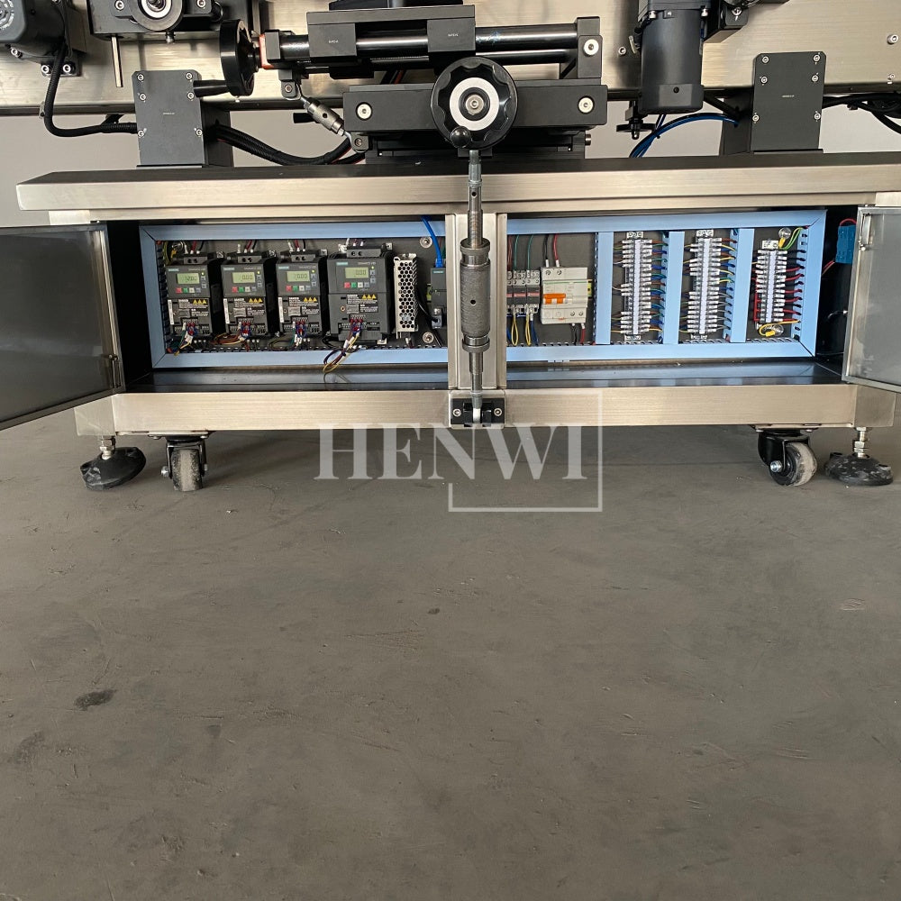 Henwi HWLM-RS Automatic Round Bottle & Square Bottle Double Side Labeller Machine Self-Adhesive Sticker Labeling Machine