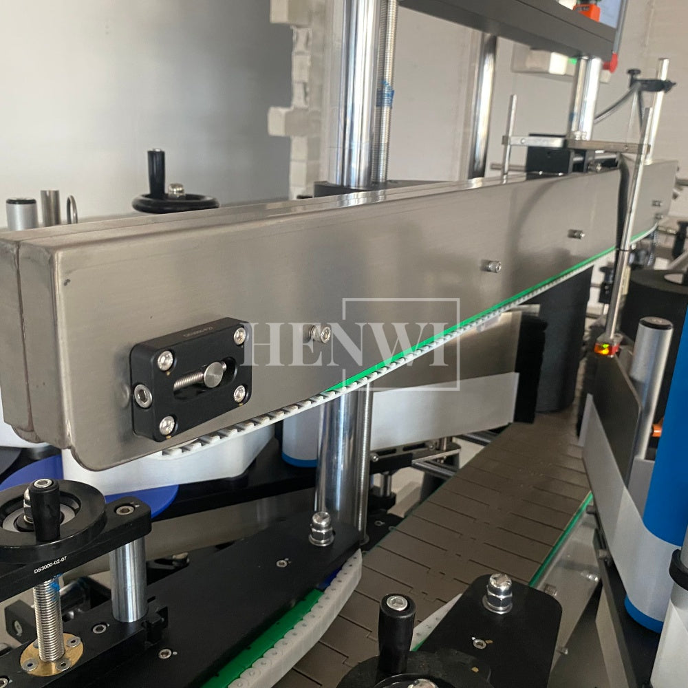 Henwi HWLM-RS Automatic Round Bottle & Square Bottle Double Side Labeller Machine Self-Adhesive Sticker Labeling Machine