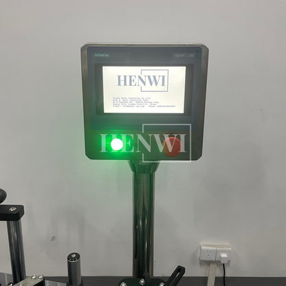 Henwi HWLM-RSTB Automatic Round Bottle & Square Bottle Top & Bottom Double Side Labeller Machine Self-Adhesive Sticker Labeling Machine