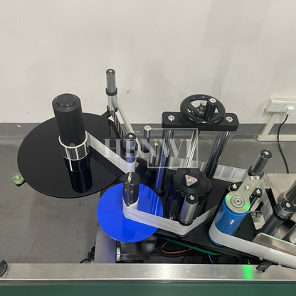 Henwi HWLM-RSTB Automatic Round Bottle & Square Bottle Top & Bottom Double Side Labeller Machine Self-Adhesive Sticker Labeling Machine
