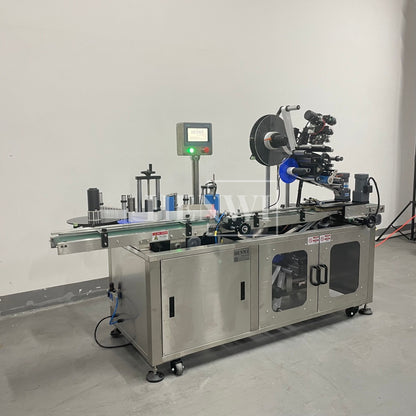Henwi HWLM-RSTB Automatic Round Bottle & Square Bottle Top & Bottom Double Side Labeller Machine Self-Adhesive Sticker Labeling Machine