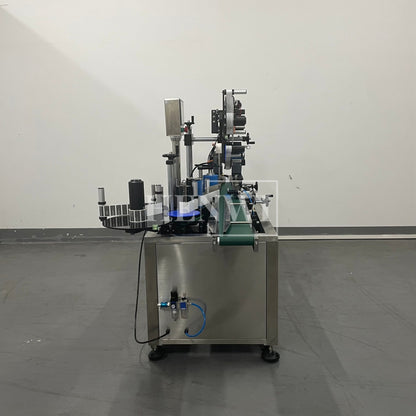 Henwi HWLM-RSTB Automatic Round Bottle & Square Bottle Top & Bottom Double Side Labeller Machine Self-Adhesive Sticker Labeling Machine
