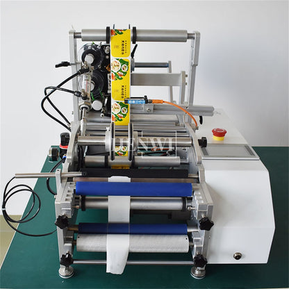 Henwi HWLM-S-HR Manual Horizontal Model Round Bottle Jar Labeller Machine Self-Adhesive Sticker Labeling Machine