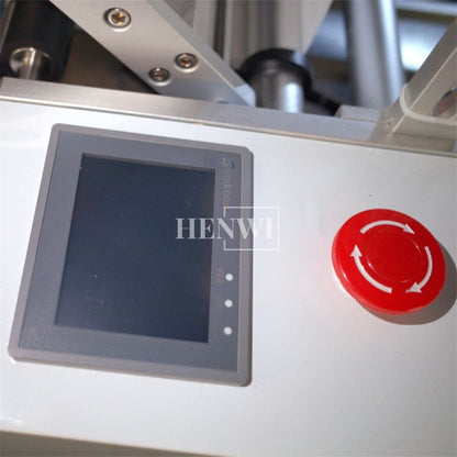 Henwi HWLM-S-HR Manual Horizontal Model Round Bottle Jar Labeller Machine Self-Adhesive Sticker Labeling Machine