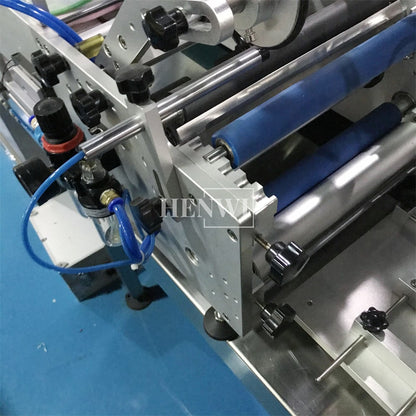 Henwi HWLM-S-HR Manual Horizontal Model Round Bottle Jar Labeller Machine Self-Adhesive Sticker Labeling Machine