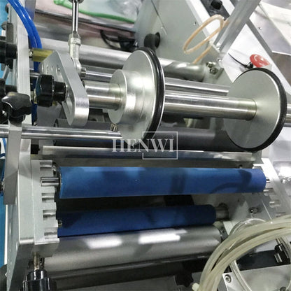 Henwi HWLM-S-HR Manual Horizontal Model Round Bottle Jar Labeller Machine Self-Adhesive Sticker Labeling Machine