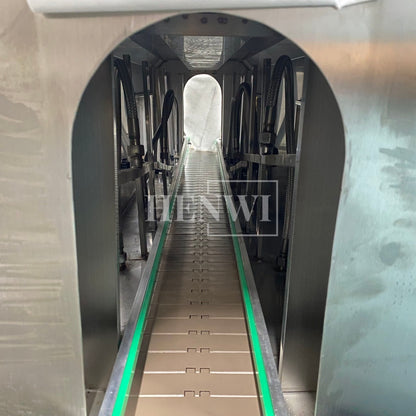 Henwi HWLM-Bottle Sleeve Dropping Wrapping Shrinking Machine Plastic Glass Beer Bottle Jar Pop Can Tin Sleeve Labeling Steam Shrinking Machine