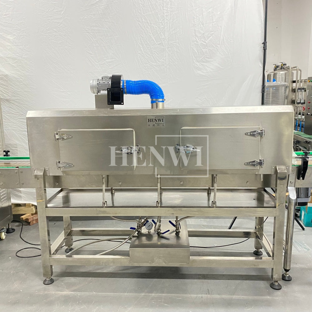 Henwi HWLM-Bottle Sleeve Dropping Wrapping Shrinking Machine Plastic Glass Beer Bottle Jar Pop Can Tin Sleeve Labeling Steam Shrinking Machine
