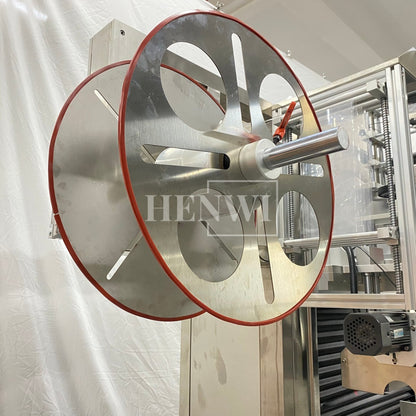 Henwi HWLM-Bottle Sleeve Dropping Wrapping Shrinking Machine Plastic Glass Beer Bottle Jar Pop Can Tin Sleeve Labeling Steam Shrinking Machine