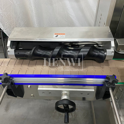 Henwi HWLM-Bottle Sleeve Dropping Wrapping Shrinking Machine Plastic Glass Beer Bottle Jar Pop Can Tin Sleeve Labeling Steam Shrinking Machine