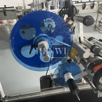 Henwi HWLM-TF Automatic Bottle Jar Top Flat / Box Case Flank Side Labeller Machine Self-Adhesive Sticker Labeling Machine