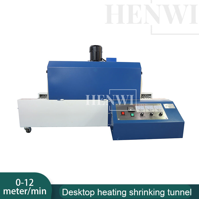 Henwi HWMB-Desktop Heating Shrinking Tunnel PE PP POF PVC PET PA OPS Film Hot Wind Heater Shrinker Machine