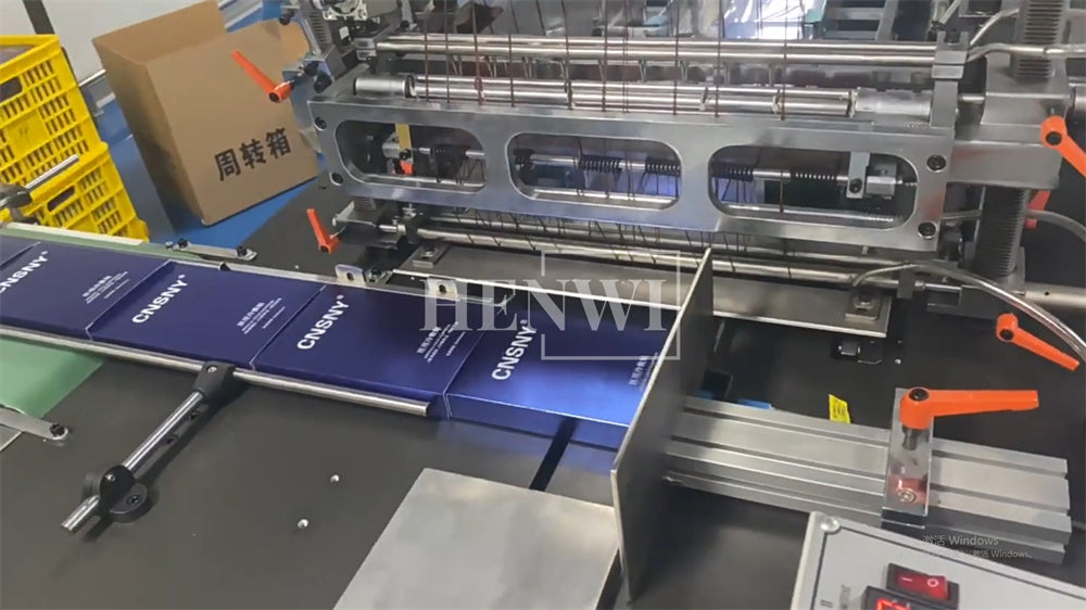 Henwi HWMB-Full Automatic 3D Cellophane Film Wrapping Machine Cosmetics Snack Box Transparent BOPP Film Overwrapping Packing Machine