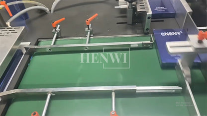 Henwi HWMB-Full Automatic 3D Cellophane Film Wrapping Machine Cosmetics Snack Box Transparent BOPP Film Overwrapping Packing Machine