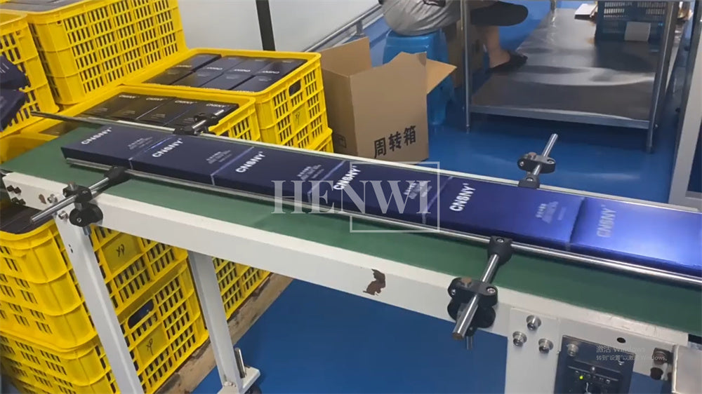 Henwi HWMB-Full Automatic 3D Cellophane Film Wrapping Machine Cosmetics Snack Box Transparent BOPP Film Overwrapping Packing Machine