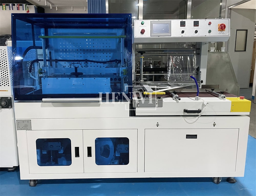 Henwi HWMB-L Model POF Film Wrapping Cutting Sealing Machine With Shrinking Tunnel