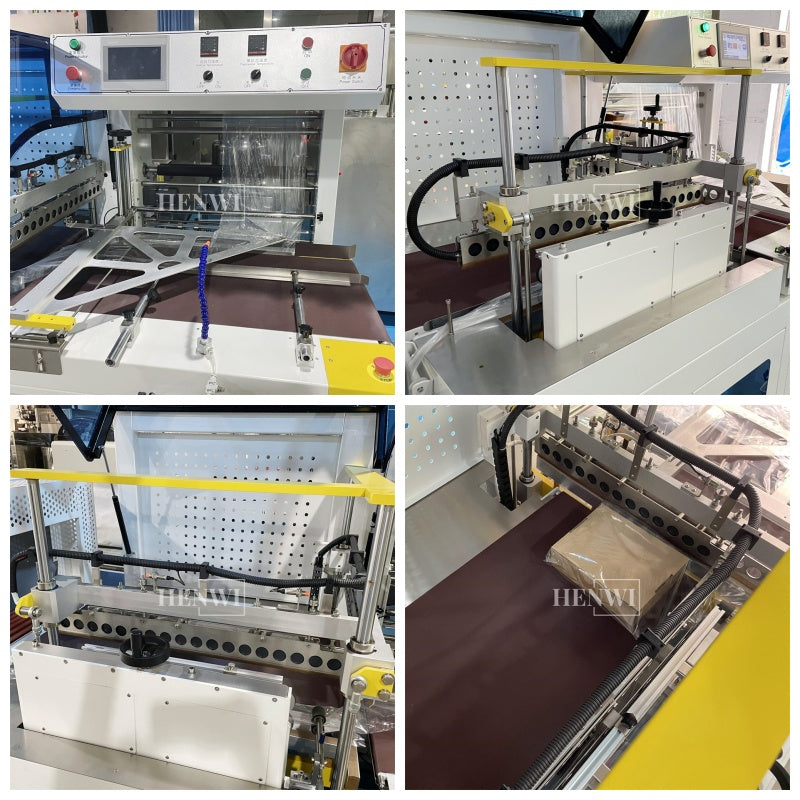 Henwi HWMB-L Model POF Film Wrapping Cutting Sealing Machine With Shrinking Tunnel