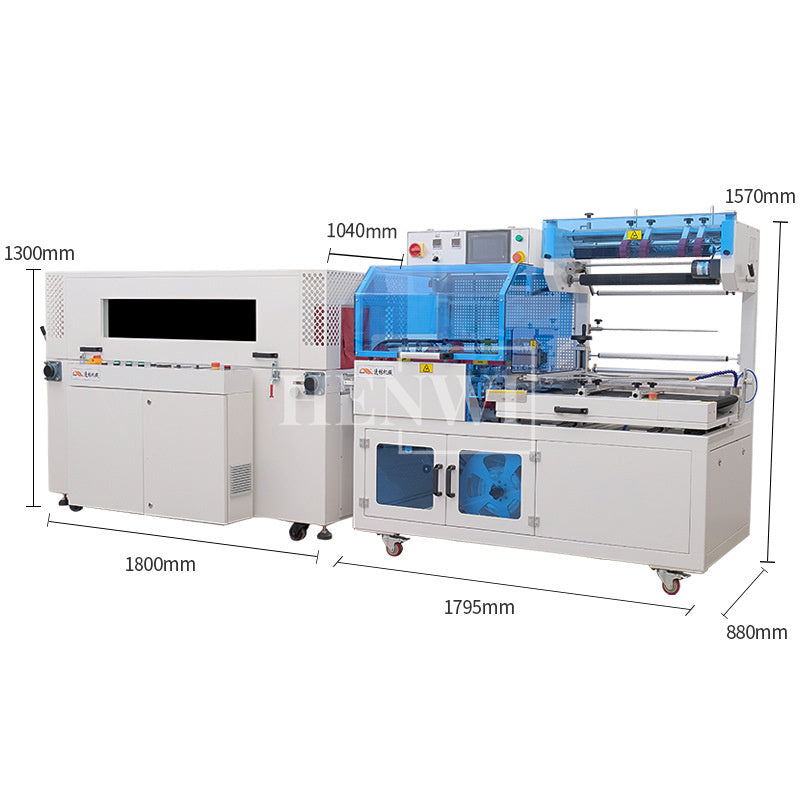 Henwi HWMB-L Model POF Film Wrapping Cutting Sealing Machine With Shrinking Tunnel