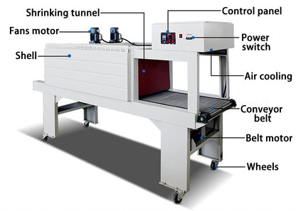 Henwi HWMB-Sleeve Labels Wrapping Sealing Shrinking Machine Sleeve Model Film Overwrapping Cutting Sealing Machine Plastic Glass Beer Bottle Film Packaging Heating Shrinking Machine