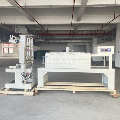 Henwi HWMB-Sleeve LDPE Film Labels Wrapping Sealing Shrinking Machine Sleeve Model Film Overwrapping Cutting Sealing Machine Plastic Glass Beer Bottle Film Packaging Heating Shrinking Machine