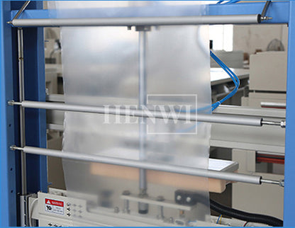 Henwi HWMB-Sleeve Labels Wrapping Sealing Shrinking Machine Sleeve Model Film Overwrapping Cutting Sealing Machine Plastic Glass Beer Bottle Film Packaging Heating Shrinking Machine