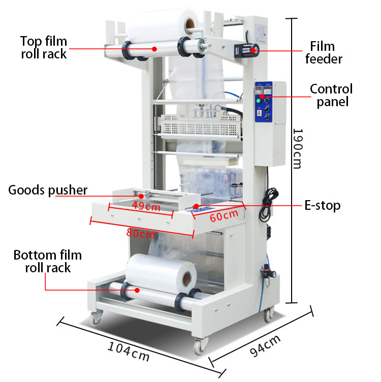 Henwi HWMB-Sleeve LDPE Film Labels Wrapping Sealing Shrinking Machine Sleeve Model Film Overwrapping Cutting Sealing Machine Plastic Glass Beer Bottle Film Packaging Heating Shrinking Machine