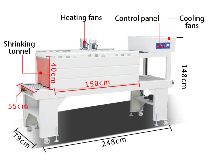 Henwi HWMB-Sleeve LDPE Film Labels Wrapping Sealing Shrinking Machine Sleeve Model Film Overwrapping Cutting Sealing Machine Plastic Glass Beer Bottle Film Packaging Heating Shrinking Machine
