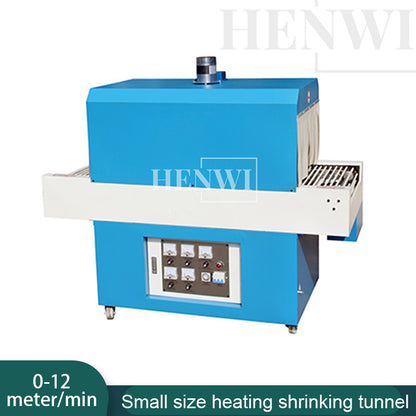 Henwi HWMB-Small Size Heating Shrinking Tunnel PE PP POF PVC PET PA OPS Film Hot Wind Heater Shrinker Machine