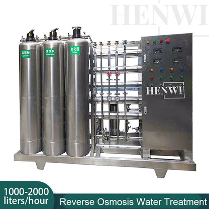 Henwi HWRO-Single Stage-1000-2000L/H-SUS Reverse Osmosis Water Purification Treatment Equipment Pure Water Making Machine Water Purifying Device