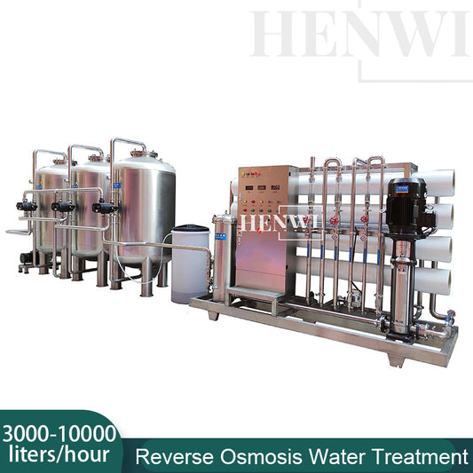Henwi HWRO-Single Stage-3000-10000L/H-SUS Reverse Osmosis Water Purification Treatment Equipment Pure Water Making Machine Water Purifying Device