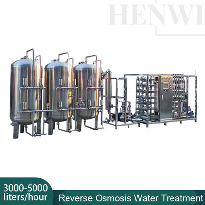 Henwi HWRO-Double Stage-3000-5000L/H-SUS Reverse Osmosis Water Purification Treatment Equipment Pure Water Making Machine Water Purifying Device