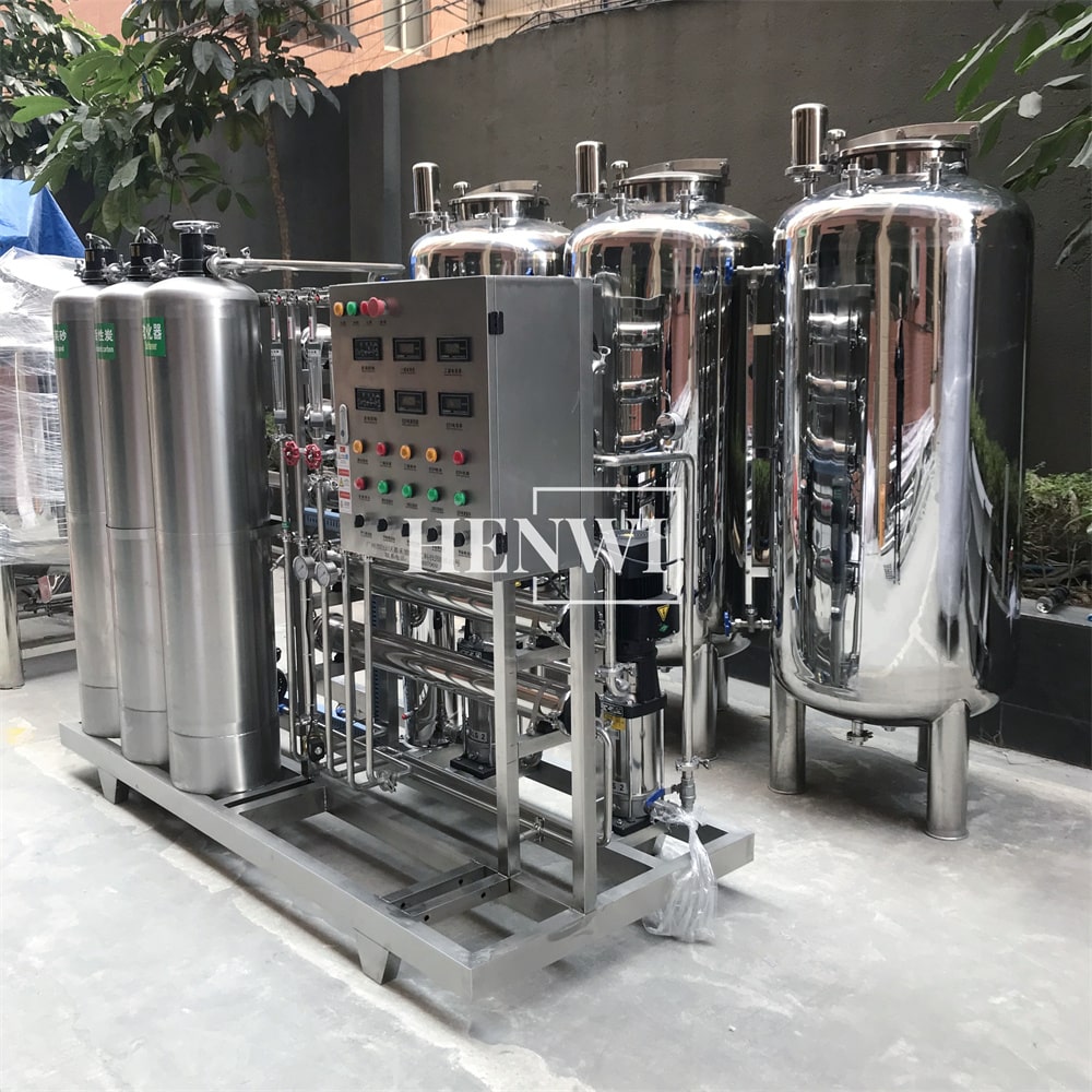 Henwi HWRO-Double Stage-500-2000L/H-SUS Reverse Osmosis Water Purification Treatment Equipment Pure Water Making Machine Water Purifying Device