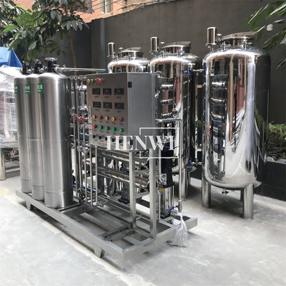 Henwi HWRO-Double Stage-500-2000L/H-SUS Reverse Osmosis Water Purification Treatment Equipment Pure Water Making Machine Water Purifying Device