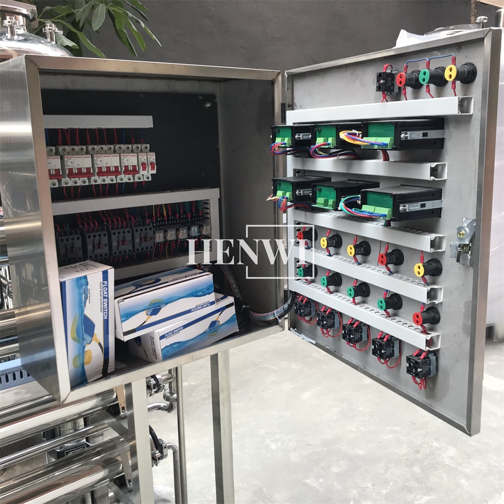 Henwi HWRO-Double Stage-500-2000L/H-SUS Reverse Osmosis Water Purification Treatment Equipment Pure Water Making Machine Water Purifying Device