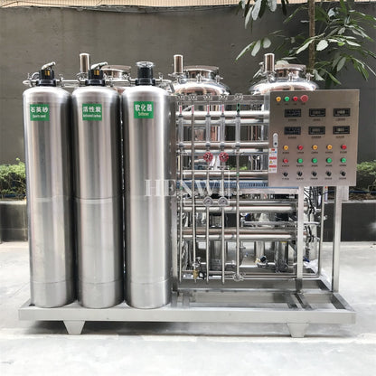 Henwi HWRO-Double Stage-500-2000L/H-SUS Reverse Osmosis Water Purification Treatment Equipment Pure Water Making Machine Water Purifying Device
