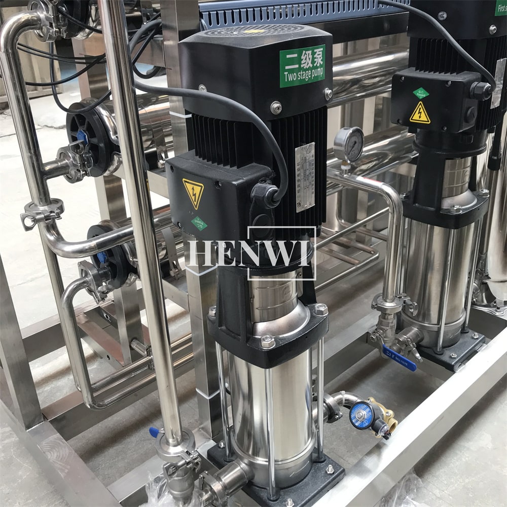 Henwi HWRO-Double Stage-500-2000L/H-SUS Reverse Osmosis Water Purification Treatment Equipment Pure Water Making Machine Water Purifying Device