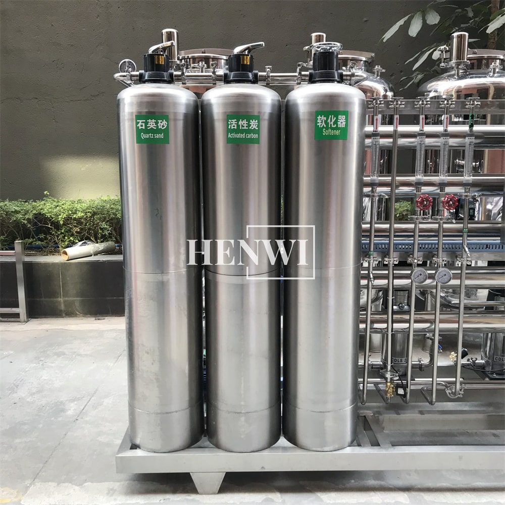 Henwi HWRO-Double Stage-500-2000L/H-SUS Reverse Osmosis Water Purification Treatment Equipment Pure Water Making Machine Water Purifying Device