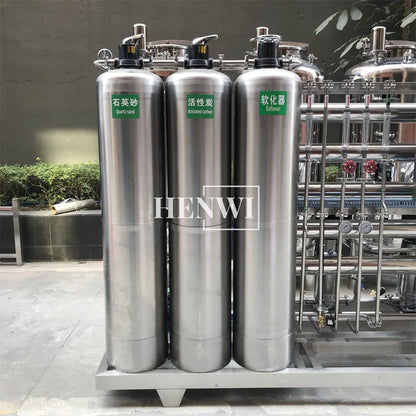 Henwi HWRO-Double Stage-500-2000L/H-SUS Reverse Osmosis Water Purification Treatment Equipment Pure Water Making Machine Water Purifying Device