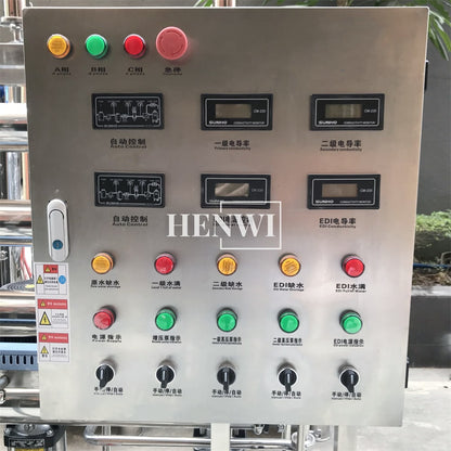 Henwi HWRO-Double Stage-500-2000L/H-SUS Reverse Osmosis Water Purification Treatment Equipment Pure Water Making Machine Water Purifying Device