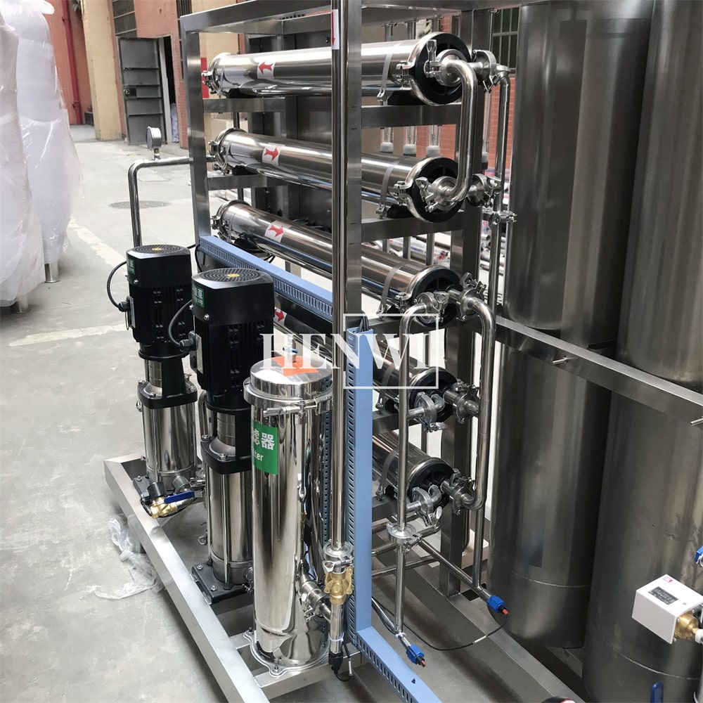 Henwi HWRO-Double Stage-500-2000L/H-SUS Reverse Osmosis Water Purification Treatment Equipment Pure Water Making Machine Water Purifying Device