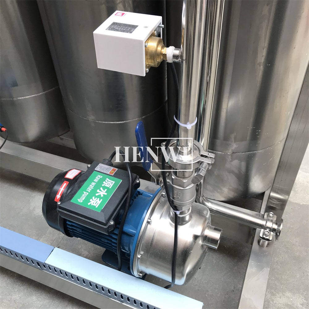 Henwi HWRO-Double Stage-500-2000L/H-SUS Reverse Osmosis Water Purification Treatment Equipment Pure Water Making Machine Water Purifying Device