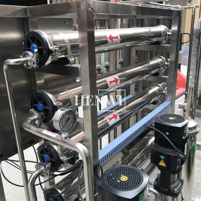 Henwi HWRO-Double Stage-500-2000L/H-SUS Reverse Osmosis Water Purification Treatment Equipment Pure Water Making Machine Water Purifying Device