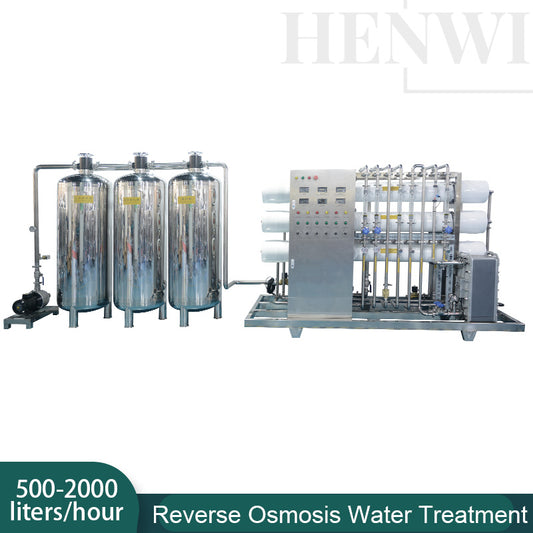Henwi HWRO-Double Stage With EDI-500-2000L/H-SUS Reverse Osmosis Water Purification Treatment Equipment Pure Water Making Machine Water Purifying Device