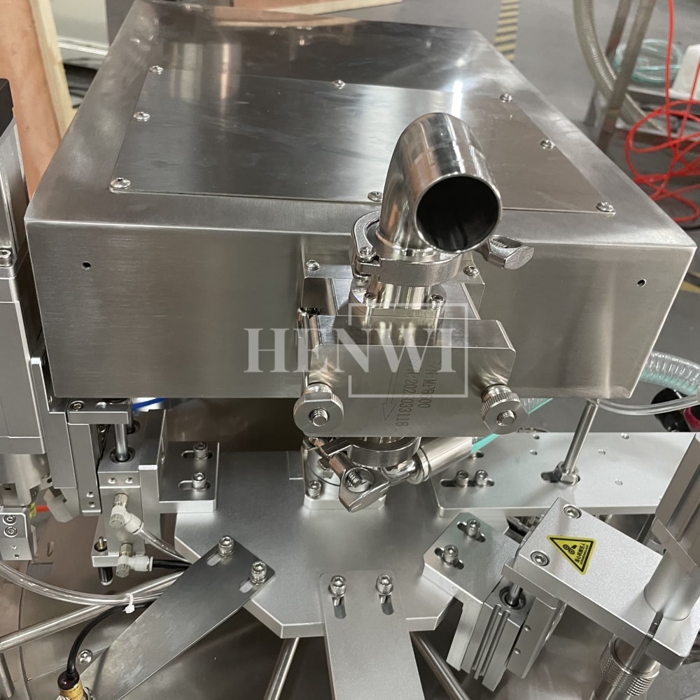 Henwi HWFM-S1 Desktop Semi Auto Spout Sachet Filling Capping Machine 1 Nozzle Spout Pouch Bag One Station Filler Sealer